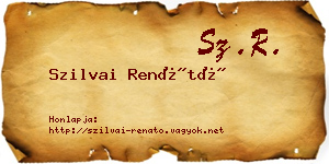Szilvai Renátó névjegykártya