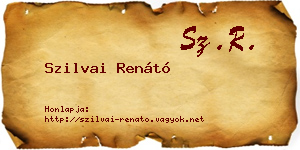 Szilvai Renátó névjegykártya