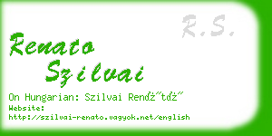 renato szilvai business card